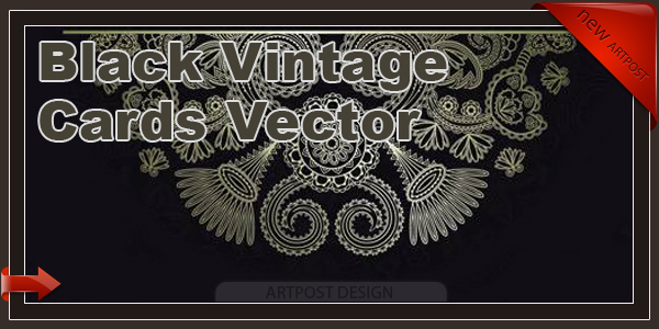 Black Vintage Cards Vector 2