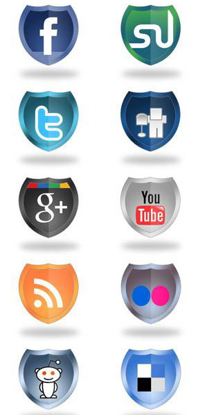 Shield Social Network Icons 