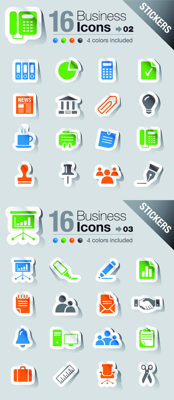 Бизнесс стикер иконки \ Business sticker icons