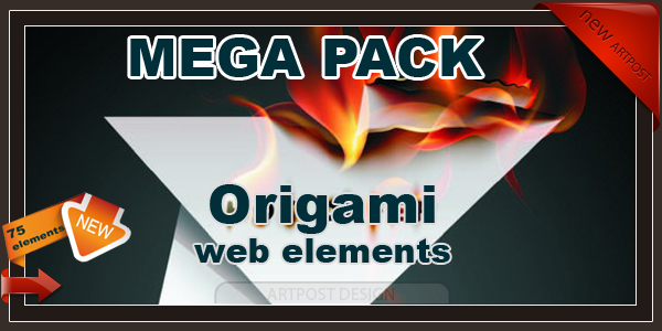 оригами веб элементы в векторе